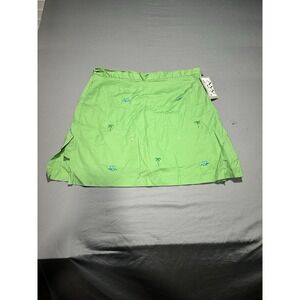 NWT AW Golf by Allyson Whitmore Green Embroidered‎ Skort 14 READ